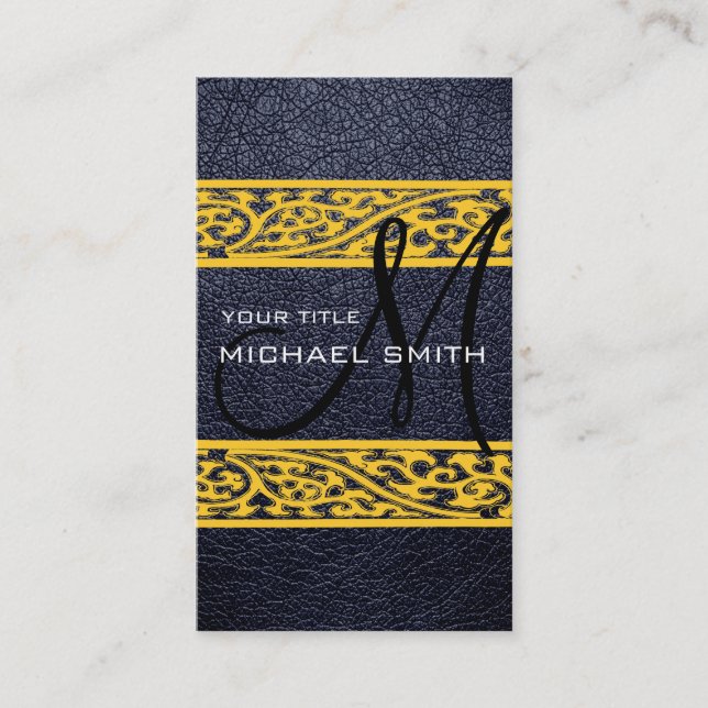 Black Leather Business Card (Front)
