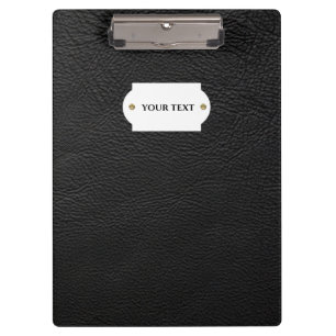Black leather clipboard