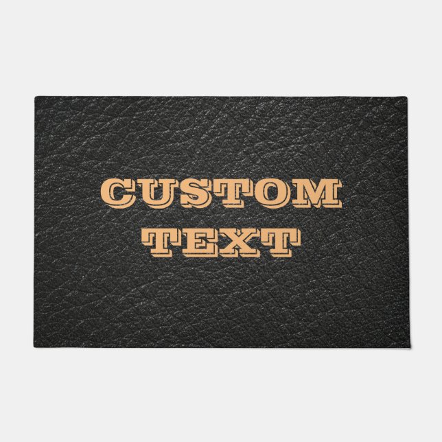 BLACK LEATHER CUSTOM DOOR MAT (Front)