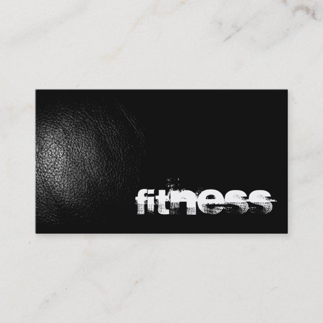 Black Leather Effect Fitness Sport Business Card (Front)