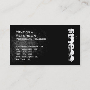 Black Leather Effect Fitness Sport Business Card