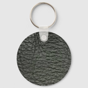 Black Leather Effect Key Ring