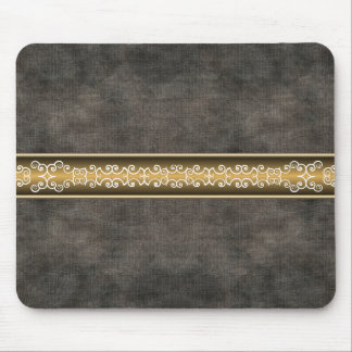 Black Leather Filigree Designer Mousepad