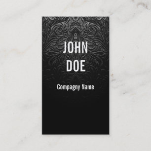 Black leather finely decorated business card