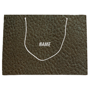 black leather gift bag