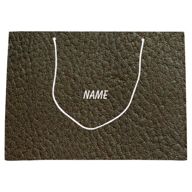 black leather gift bag (Front)