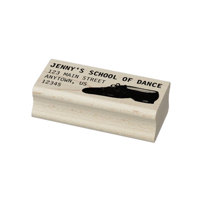 Black Leather Jazz Dance Shoe Studio Address Rubber Stamp (Stamp)
