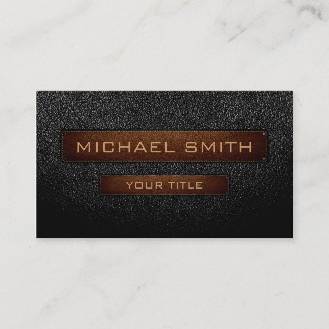 Black leather look brown tag (Front)