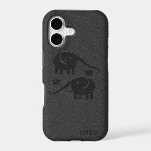 Black Leather Look Elephant Illustration