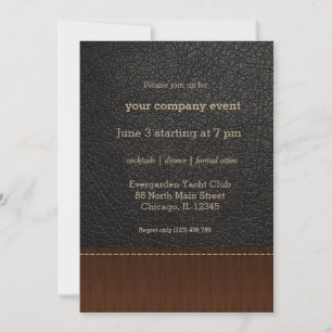 Black leather look invitation