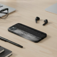 Black Leather Look Metal Band Monogram  