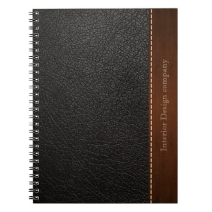 Black leather look notebook