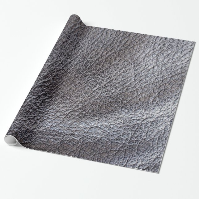 Black leather-look pattern wrapping paper (Unrolled)