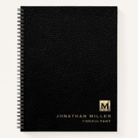 Black Leather Luxury Gold Monogram