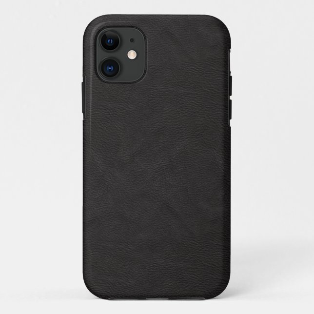 Black Leather Matte Design Case-Mate iPhone Case (Back)