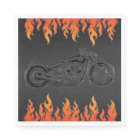 Black Leather Orange Flames Motorcycle Biker Party