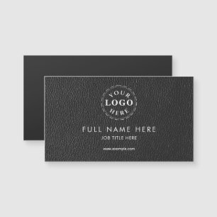 Black Leather Pattern Magnetic Business Card