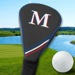 Black Leather Personalised Monogram Sporty Stripes Golf Head Cover<br><div class="desc">Introducing the perfect accessory for any golfer or golf lover - our faux leather golf head cover! With its classic yet stylish design, this head cover is sure to make a statement on the course. Featuring red white and blue stripes, it is the perfect blend of preppy and sporty. But...</div>