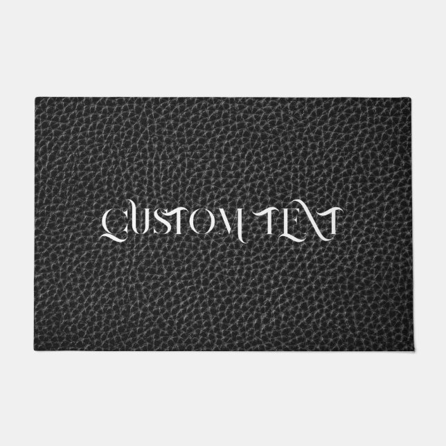 BLACK LEATHER PERSONALIZED DOOR MAT (Front)