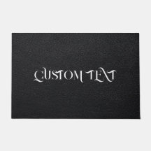 BLACK LEATHER PERSONALIZED TEXT DOOR MAT