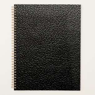 Black leather planner