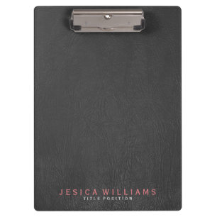 Black Leather Print Clipboard