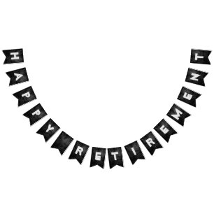 black leather retirement party bunting 