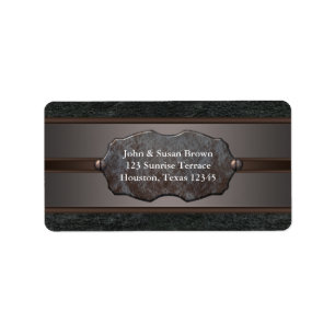 Black Leather Rugged Western Grunge Address Labels