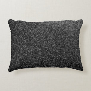 Black leather: seamless closeup texture. decorative cushion
