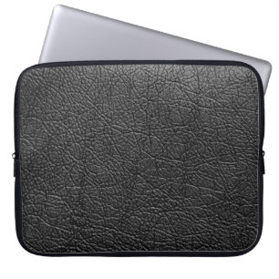 Black leather: seamless closeup texture. laptop sleeve