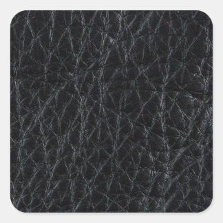 Black leather square sticker