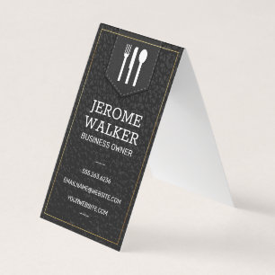 Black Leather   Stitched Strap Business Card