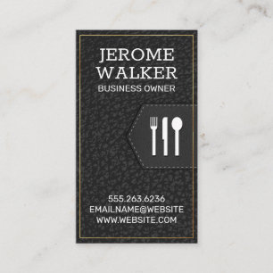 Black Leather   Stitched Strap Business Card
