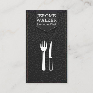 Black Leather   Stitched Strap Business Card