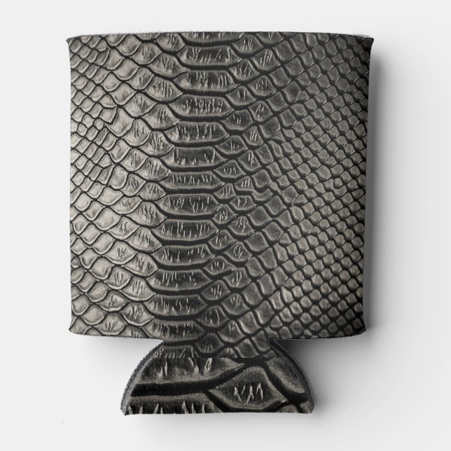 Black leather texture, background use. can cooler (Front)