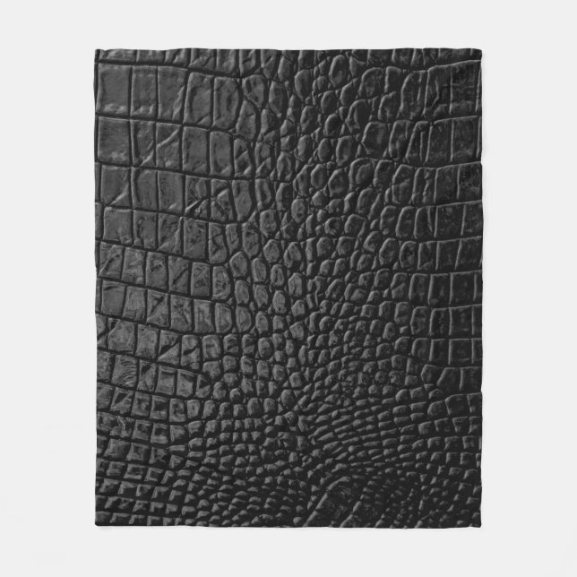 Black leather texture fleece blanket (Front)