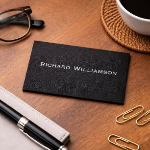 Black Leather Texture Minimalist  Business Card