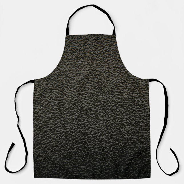 Black leather texture or background. abstract,anim apron (Front)