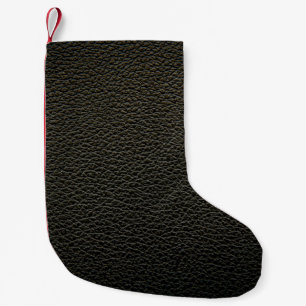 Black leather texture or background. abstract,anim small christmas stocking