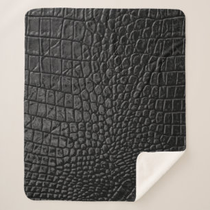 Black leather texture sherpa blanket
