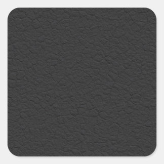 Black Leather Textured Square Sticker
