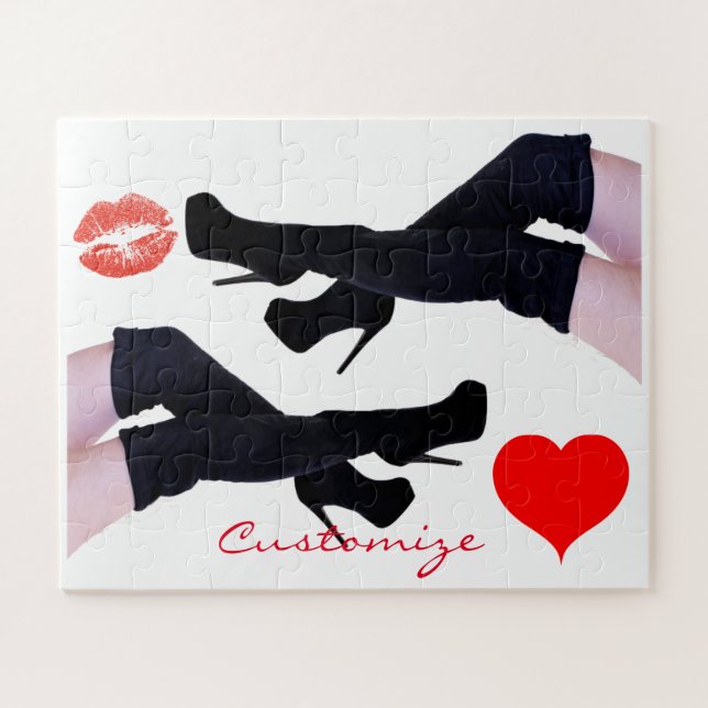 Black Leather Thigh-high Boots Thunder_Cove Jigsaw Puzzle (Horizontal)