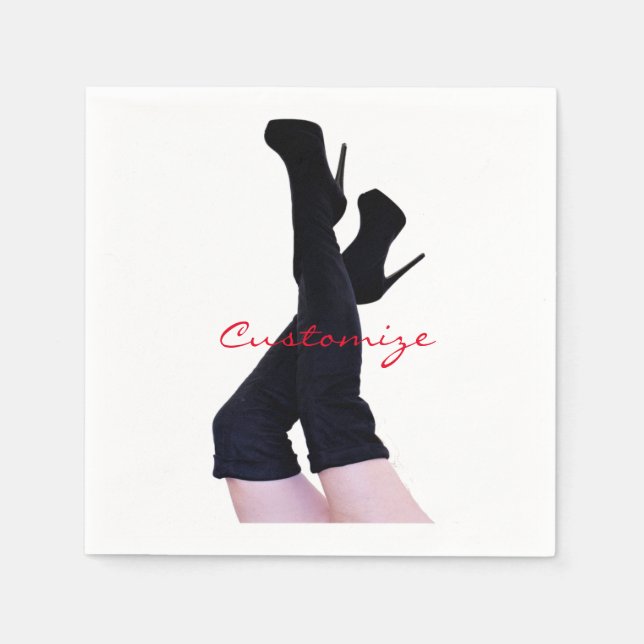 Black Leather Thigh-high Boots Thunder_Cove Napkin (Front)