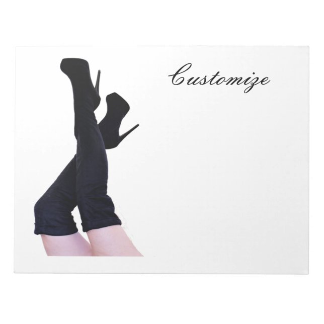 Black Leather Thigh-high Boots Thunder_Cove  Notepad (Front)