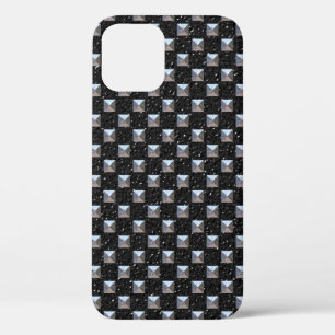 Black Leather With Metal Studs Case-Mate iPhone Ca 12 Case