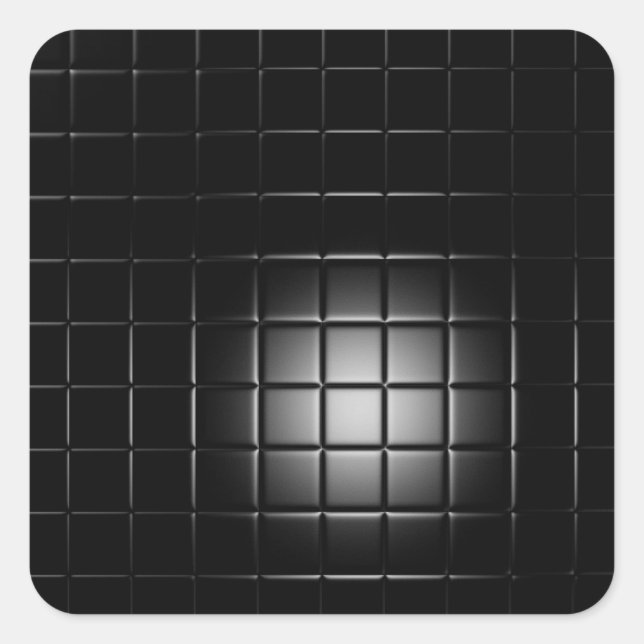 Black Leatherette Tiles Square Sticker (Front)