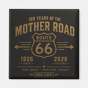 Black Leatherlike 100 Years Of The Mother Road Magnet