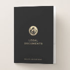 Black Legal Documents Folder with Gold Logo