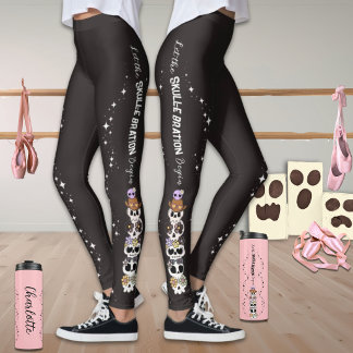 Black Leggings Halloween Cute Goth Skulls 