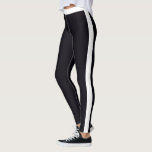 Black Leggings White Side Stripe Custom Colors<br><div class="desc">Custom Colors - Sports White Side Stripe Black Leggings - MIGNED Design - or Choose / Add Your Stripe and Leggings Colors with Customization tool ! Good Luck - Be Happy :)</div>